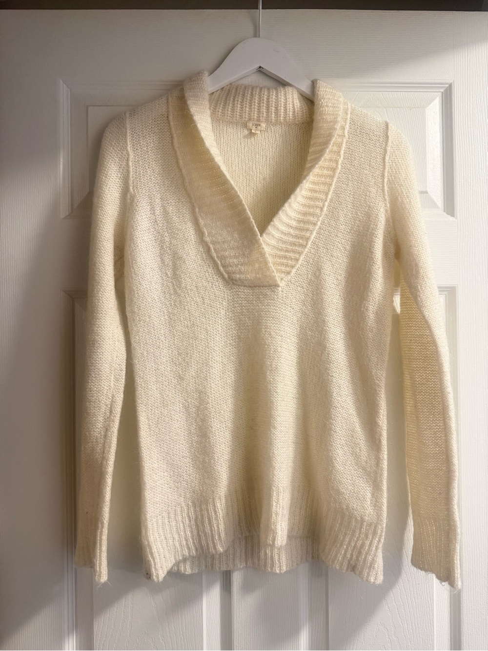 J. Crew white/Cream V-Neck Women's Sweater